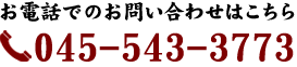 お電話でのお問い合わせはこちら 045-543-3773